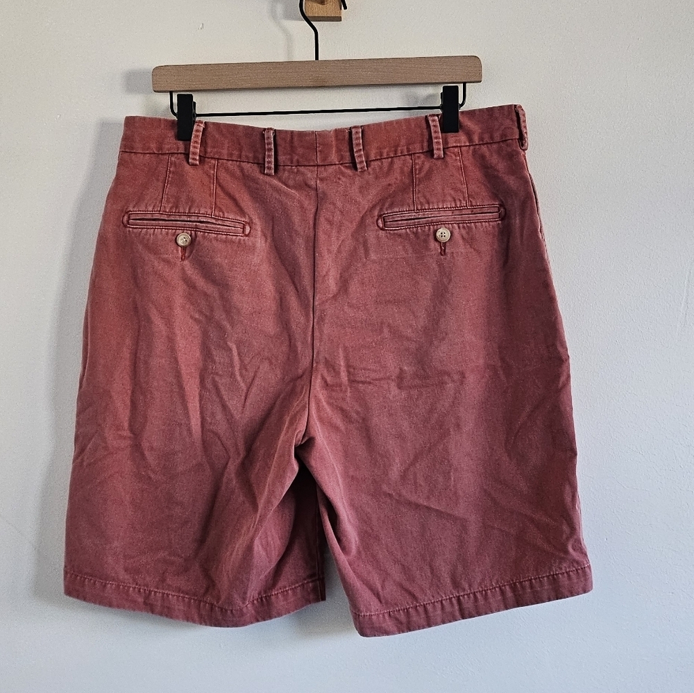 Peter Millar Salmon Red Chino Shorts Sz 35 Pima Cotton Classic Fit Made in Peru - Picture 4 of 10